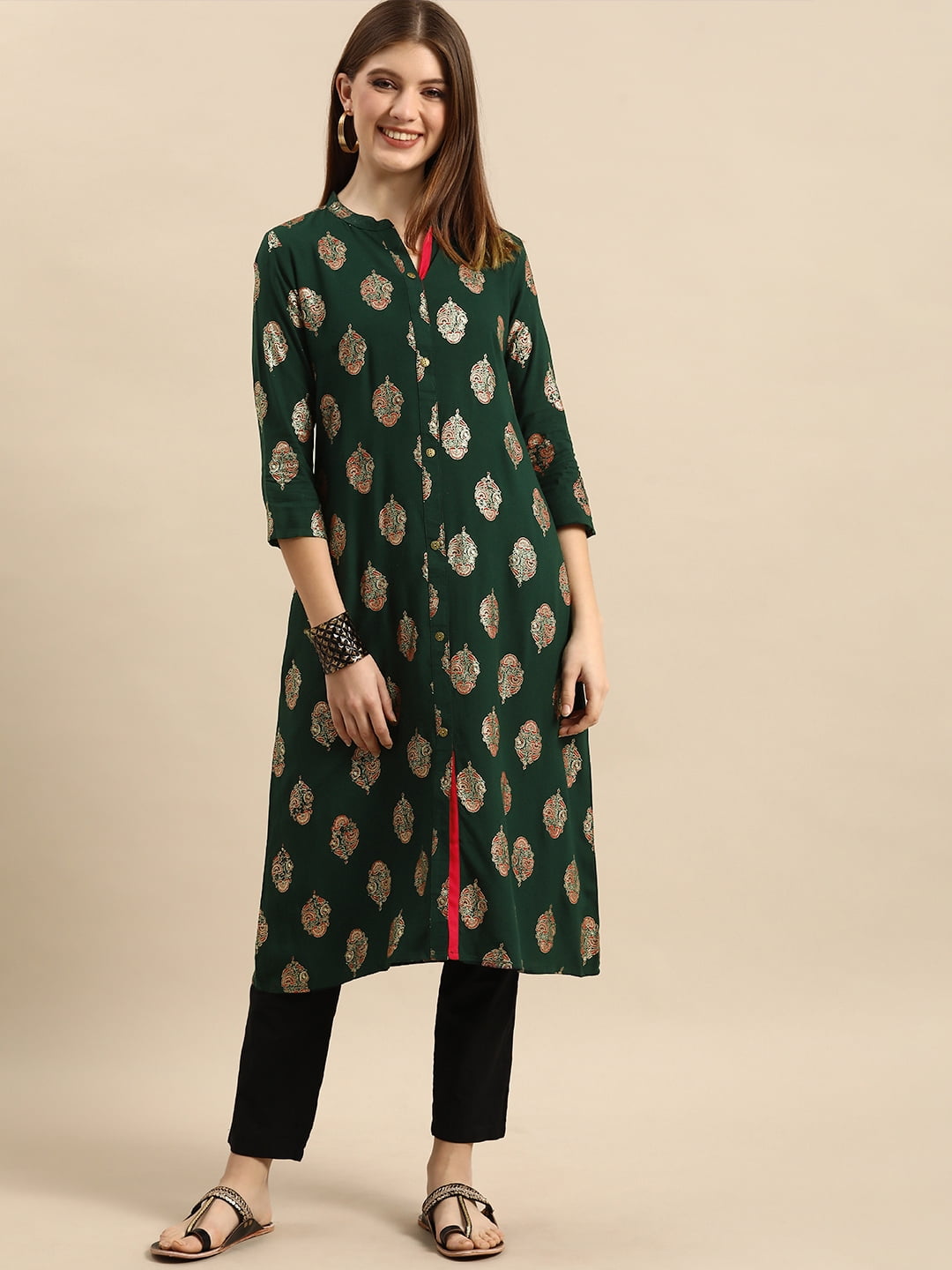Buy online Women's Flared Kurta from Kurta Kurtis for Women by Showoff for  ₹1759 at 60% off | 2024 Limeroad.com